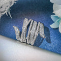 Irregular Ribbon Exaggerated Multi Layer Line Design Ring, Luxury Statement Jewelry view 2