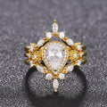 Luxury Palace Style Three Piece Water Drop Ring Set For Women, Fashion Statement Jewelry view 1