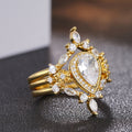 Luxury Palace Style Three Piece Water Drop Ring Set For Women, Fashion Statement Jewelry view 2
