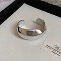 Irregular Geometric Smooth Twisted Open Bangle, Multi Material Statement Jewelry view 3