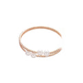 Pearl And Crystal Double Layer Open Cuff Bangle French Light Luxury Fashion Jewelry view 5