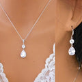 Luxury Bridal Jewelry Set With Water Drop Earrings And Necklace For Wedding Banquet Accessories view 2