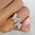 Korean Japanese Forest Style Delicate Butterfly Adjustable Open Ring For Women Sweet Niche Jewelry view 2