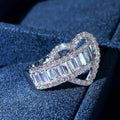 Micro Paved Heart Design Ring For Women, Shiny Sweet Trendy Daily Fashion Jewelry For Valentine Gift view 2
