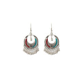 Vintage Ethnic Miao Silver Alloy Crescent Tassel Bell Hook Dangle Earrings For Women Travel Bohemian Earrings view 5
