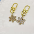 Metal Christmas Snowflake Dangle Keychain Bag Charm Gift for Holiday view 3