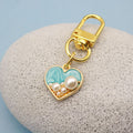 Metal Crystal Heart Jewelry Keychain Bag Charm Gift for Women view 3