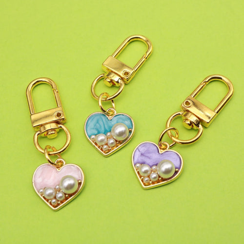 Metal Crystal Heart Jewelry Keychain Bag Charm Gift for Women