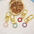 Metal Colorful Flower Keychain Bag Charm view 3