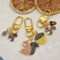Metal Squirrel Pine Cone Keychain Fashion Bag Charm Gift view 4