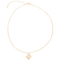 18K Gold Plated Copper Zircon Hollow Square Pendant Necklace Light Luxury Vintage Collarbone Chain view 5