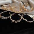 Irregular Twisted Metal Open Bangle Niche Designer Statement Bracelet With Premium Look view 1