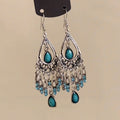 Ethnic Style Alloy Rhinestone Teardrop Tassel Drop Earrings Vintage Light Luxury Ear Hooks view 4