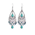 Ethnic Style Alloy Rhinestone Teardrop Tassel Drop Earrings Vintage Light Luxury Ear Hooks view 5