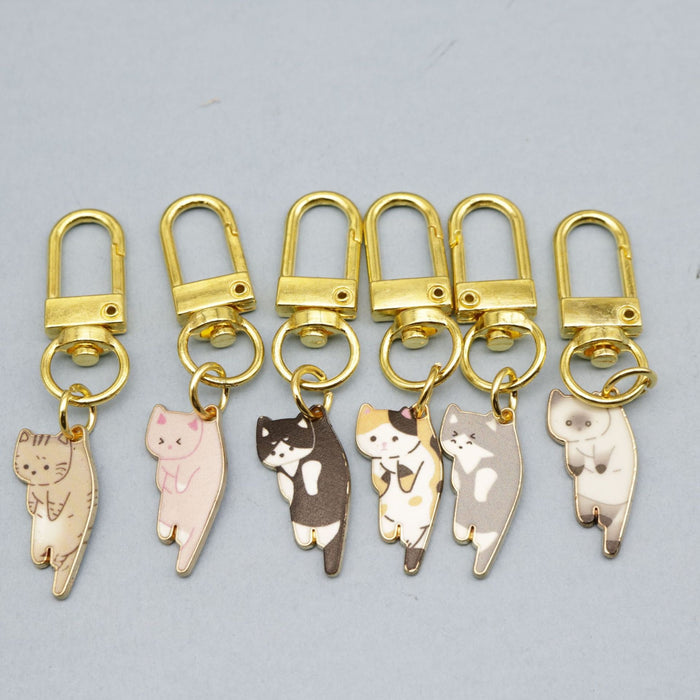 Metal Fairy Cat Mini Keychain Backpack Bag Charm