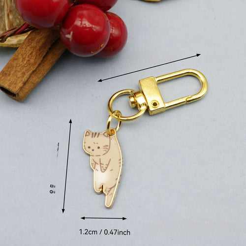 Metal Fairy Cat Mini Keychain Backpack Bag Charm