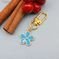 Metal Double Sided Enamel Flower Keychain For Colorful Bag Charm view 9