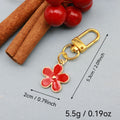 Metal Double Sided Enamel Flower Keychain For Colorful Bag Charm view 2
