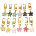 Metal Double Sided Enamel Flower Keychain For Colorful Bag Charm view 5