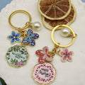 Metal Butterfly Flower Keychain Mother Gift Bag Charm view 3