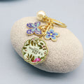 Metal Butterfly Flower Keychain Mother Gift Bag Charm view 4