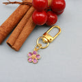Metal Enamel Japanese Cherry Blossom Keychain Bag Charm view 3