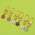 Metal Enamel Japanese Cherry Blossom Keychain Bag Charm view 1