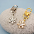 Metal Rhinestone Snowflake Keychain Bag Charm view 3