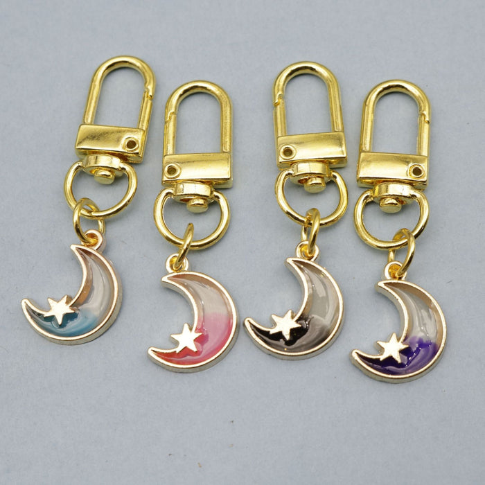 Zinc Alloy Moon Star Keychain For Bag Charm Gift