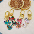 Zinc Alloy Printed Cat Keychain Animal Bag Charm Gift view 4