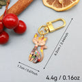 Zinc Alloy Printed Cat Keychain Animal Bag Charm Gift view 2