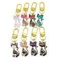Zinc Alloy Printed Cat Keychain Animal Bag Charm Gift view 5