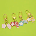 Zinc Alloy Koi Fish Flower Keychain Couple Bag Charm view 1