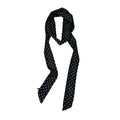 French Black White Spotted Cloth Scarf Necklace, Minimal Long Skinny Neck Tie For Women view 5