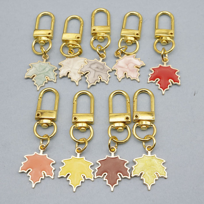 Metal Maple Leaf Keychain Bag Charm Gift