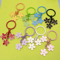 Metal Colorful Flower Keychain Bag Charm Key Ring view 1