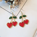Heart and Cherry Glitter Look Hook Earrings in Five Styles view 6