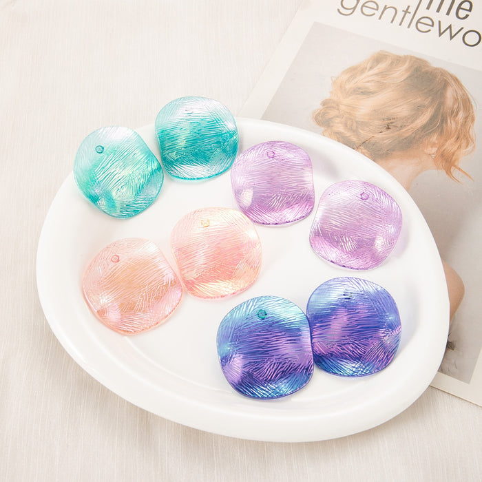 Dopamine Colorful Acrylic Geometric Oval Shrimp Chip Studs For Women Statement Elegant Earrings