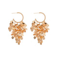 Chic Vintage Metal Heart Sequin Tassel C-Shaped Drop Earrings With Silver Pin view 5