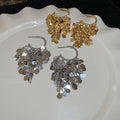 Chic Vintage Metal Heart Sequin Tassel C-Shaped Drop Earrings With Silver Pin view 2
