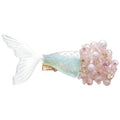 Light Luxury Mixed Material Resin Pearl Flower Fishtail Earrings And Hair Clip Jewelry Set view 5