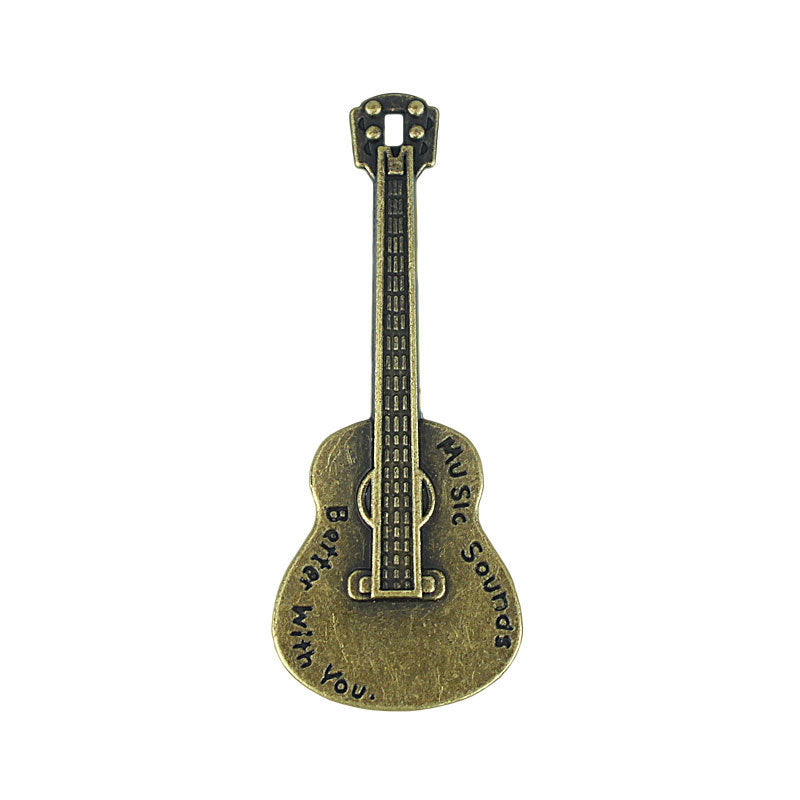 Vintage Alloy Guitar Charm Pendant
