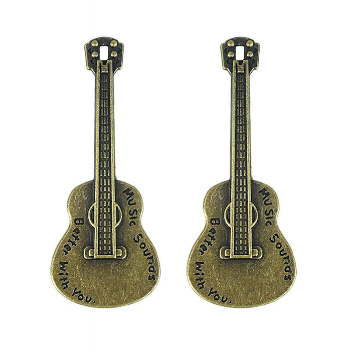 Vintage Alloy Guitar Charm Pendant