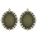 30x40mm Vintage Double-Sided Cabochon Tray Bezel Setting