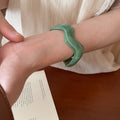 Irregular Wave Acrylic Open Bangle Minimalist Forest Style Women's Fashion Jewelry view 3