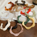 Irregular Wave Acrylic Open Bangle Minimalist Forest Style Women's Fashion Jewelry view 4