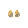 Alloy Rhinestone Enamel Flower C-Shaped Earrings, French Vintage Light Luxury Designer Style view 5