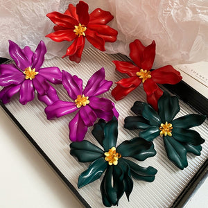 Acrylic Flower Stud Earrings For Women, Beach Vacation Style Elegant Fashion Earrings