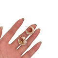 Light Luxury Faux Pearl Flower C Shape Silver Needle Stud Earrings For Women view 5