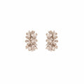 Elegant French Court Vintage Silver Alloy Irregular Floral Rhinestone Crystal Statement Stud Earrings view 5